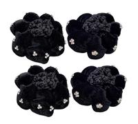Mikinona 4 Piezas Tocado De Red De Pinhai Conformado Dama Mujer Accesorios Para El Cabello Mallas Para El Cabello Redes Redecilla Para El Pelo De Ballet Red Para Peluquería Poliéster Negro