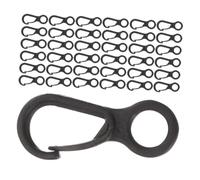 Mikinona 400 Piezas Clips de Plástico Negro con Resorte para Camping Mosquetones Multifunción Compactos para Colgar Luces y Equipo Ganchos para Tiendas y Actividades al Aire