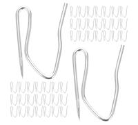 Mikinona 400 Piezas Ganchos de Cortina Metálicos Resistentes para Varilla Ganchos de Pin para Cortinas Plisadas Soporte Firme Accesorios de Colgado Plata