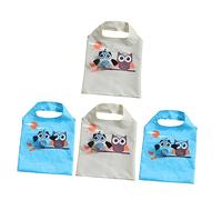 Mikinona 4piezas Bolsa De Compras Plegable y Portátil De Diseño De Búhos De Dibujos Animados para Supermercados y Uso Diario Reutilizable y Ecológica