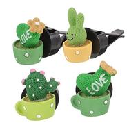 Mikinona 4piezas Clip De Ventilación De Cactus Para Auto Accesorio Decorativo Compacto Ambientador De Duradera Fragancia Movimiento Para Limpiar Olores El Interior Del Vehículo