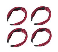 Mikinona 4piezas Diadema Cuadros de Estilo Vintage Diademas Diseño de Cuadrícula para Mujer Accesorios de Moda para Uso Diario