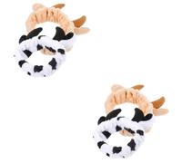 Mikinona 4piezas Diadema De Oídos De Animal Para Spa y Maquillaje De Cabeza De Vaca Bandas Para Lavarse La Cara Accesorios Lindos Para Mujeres y Niñas
