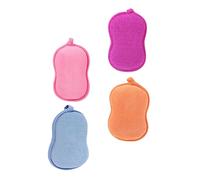 Mikinona 4piezas Esponja De Ducha Para Niño Niña Forma De Cacahuate Exfoliante y Suave Para Bebés y Niño Niña Morado y Limpieza Diaria Absorbe Jabón y Genera Rica