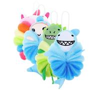 Mikinona 4piezas Esponjas De Baño Para Niño Niña De Ducha Exfoliantes Formato Cartoon Unicornio Sirena Suave y Ligera Para Bebés y Niño Niña