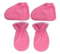 Mikinona 4piezas Guantes Exfoliantes De Parafina y Botines Para Pies Rosa Unidades Para Cuidado Hidratante y Activación De Circulación Manos y Pies