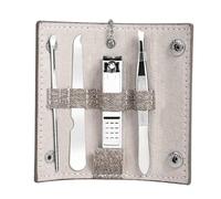 Mikinona 4piezas Kit Manicura Profesional Multifunción Cortaúñas Herramientas Recortar Cejas Removedor Cerumen