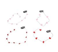 Mikinona 4piezas Pinza Cabello Larga Cuentas Horquilla De Forma De Corazón Decoración Invisible Cabello Para Mujeres Niñas y De Caballo