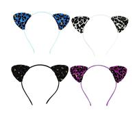 Mikinona 4piezas Tocado De Para Mujer Diademas Orejas De Gato Accesorio De Fiesta Brillo