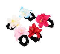 Mikinona 5 Piezas Coleteros de Tela Elásticos para Mujer y Niña Bandas Suaves para Cabello Decorativos para Peinados con Moño para Boda Playa y Fiesta