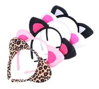 Mikinona 5 Piezas Diadema de gato diademas de animales del zoológico accesorios Diadilla tocado de disfraz de gato Suave Hola diadema animal gato gatito cosplay diadema tela