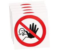 Mikinona 5 piezas Señales de Advertencia Autoadhesivas Etiquetas Redondas de Seguridad Prohibido Adhesivos Duraderos para Fábricas y Construcción Protección Industrial