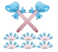 Mikinona 50 Piezas Globos Corazón de Aluminio con Varilla Decorativos Portátiles para San Valentín Bodas Aniversarios y Fiestas Fondo Romántico para Eventos