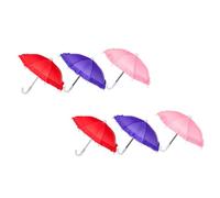 Mikinona 6 Piezas de Paraguas de Juguete para Mini Encaje, Accesorios Decorativos Multicolores para Fotografía y Juego, Paraguas Miniatura Seguro y Educativo Color Color Aleatorio