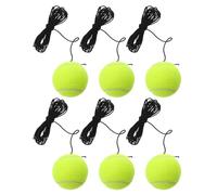 Mikinona 6 Piezas Kit de Entrenamiento de Tenis Individual con Pelotas de Rebote y Cuerda Elástica Base Resistente para Práctica Portátil Casa Interior y Exterior Equipo para Principiantes