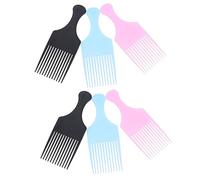 Mikinona 6 Piezas Peine de Púas Anchas para Desenredar de Peines para Accesorios para Salón Colores Negro Rosa por Color