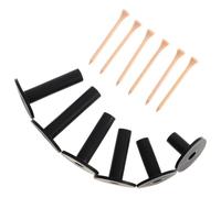 Mikinona 6 Piezas tee Holder para Golf de Goma con Clavos de Madera Tees de Goma para Simulador y Práctica Driving Range Alturas Variadas Estabilidad y Resistencia para Entrenamiento