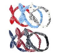 Mikinona 6piezas Diadema Orejas De Conejo Gomas Elásticas Pelo Accesorios Cabello Pañuelo Pelo Lazo Para Fiestas y Diario