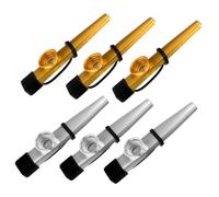 Mikinona 6piezas Kazoos Metálicos Para Adultos Instrumentos Para Acompañar Guitarra Ukelele y Piano De Usar y Portátil
