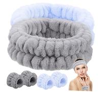 Mikinona 6piezas y Muñequeras Ajustables De Spa Para Limpieza Facial y Maquillaje De Accesorios Para Mujeres y