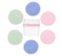 Mikinona 7piezas Discos Desmaquillantes De Fibra De Bambú Reutilizables Toallitas Faciales Lavables Para Mujer Incluye De Almacenamiento Color