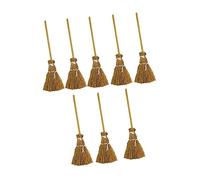 Mikinona 8 Piezas Accesorios para casa de muñecas Escoba Miniatura casa de muñecas Escoba de Suave decoración de de pequeñas artesanías de Mini vegetación