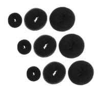 Mikinona 9piezas Máquina para Hacer Moños de Pelo de Dona Reutilizable Accesorio de Peinado Color Negro Grande Mediano y Pequeño para Niñas y Mujeres Moldeador de Moños