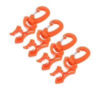 Mikinona Abrazaderas para Manguera de Buceo 4 Piezas Naranja con Clip Doble para Regulador Bcd, Soporte 10x10 Mm, Gancho Doble Extremo, Accesorio Seguro para Snorkel y Buceo Profesional