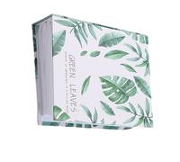 Mikinona Álbum Organizador para Pegatinas de Uñas 100 Ranuras, Libro Portátiles para Decoración de Uñas, Soporte Plástico Resistente Color Verde Hojas, Adecuado para Arte y Manicura