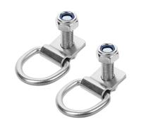 Mikinona Anclajes de Amarre con Anillo en D Metálico para Remolque de Coches y Furgonetas, 2 Piezas con Tornillos M10x40, Instalación 10 Mm, Gancho Resistente Anticorrosión para