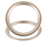 Mikinona Anillos de Altavoz de 6,5 Pulgadas Color Champán, 2 Piezas, Círculo Decorativo para Subwoofer, Accesorio Plástico Resistente para Mejora de Sonido en Proyectos de Audio