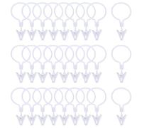 Mikinona Anillos y Clips Ducha Cortinas con 80 de Plástico de Blanco, Instalación Fácil Seguro para Colgar Cortinas en Baños y Dormitorios
