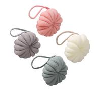 Mikinona Bolas De Ducha Prácticas y Exfoliantes 4 Piezas Colores Verde, Beige, Gris y Rosa Para Cuidado Corporal Baño y Spa Accesorios