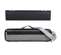 Mikinona Bolsa para flauta con estuche acolchado impermeable, set portátil de transporte para instrumento musical, diseño simple y elegante en gris, para uso cómodo a mano o al hombro