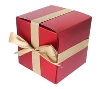 Mikinona Caja de Cuadrada Roja Mate para Decoración Navideña Año Caja Vacía para y Adornos Festivos Decoración de Escritorio y Exterior