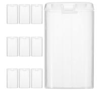 Mikinona Caja Organizadora de Baterías Pequeña Transparente de Plástico 2 Ranuras, Contenedor Portátil para Almacenamiento de Baterías y Accesorios, Pack de 10 Unidades para Uso Doméstico