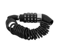 Mikinona Candado de Cable Espiral para Bicicleta Antirrobo con Combinación Reiniciable de 4 Dígitos, Bloqueo Seguro para Casco y Manillar, Material Acero Resistente, Diseño Portátil Negro