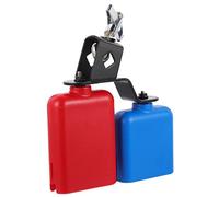 Mikinona Cencerro de Metal para Niños, Doble Tono Pequeño Azul y Grande Rojo, Instrumento de Percusión para Batería y Banda, Suministros Musicales Educativos para Iniciación Infantil