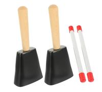 Mikinona Cencerro de Percusión Manual de Metal Negro con Mango Portátil sin Rebabas para Instrumento Musical Educativo y Atraer la Atención de Estudiantes en Clase