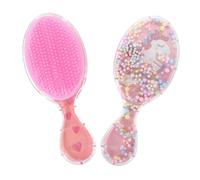 Mikinona Cepillos Para Niños Diseño De Princesa 2 Unidades Forma De Corazón y Flamencos Suaves y Cojín De Masaje Desenredantes Para El Pelo Mojado.