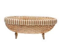 Mikinona Cesta de Bambú Tejida a Mano Pequeña 17x12cm, Beige, Decorativa