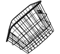 Mikinona Cesta Metálica para Ciclismo Trasera Negra, Cesta Desmontable para Bicicleta Infantil y Eléctrica, Accesorios de Instalación y Cuerda de Sujeción, Adecuado para Almacenamiento