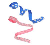 Mikinona Cinta Deportiva de Voleibol de Poliéster 22 MM 2 Rollos 5 Yardas Cada Uno Colores Azul Real y Rosa Cinta para Manualidades y Decoración de Diademas Impresión Resistente al