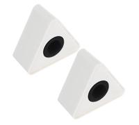 Mikinona Clip de Micrófono Portátil de Abs Duro en Forma Triangular Blanco, Soporte Resistente y Práctico para Micrófono de Entrevista Diseño Creativo