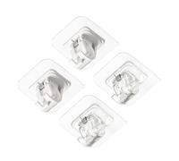 Mikinona Clips Adhesivos para Barra Cortina de Ducha y Toallas, Soporte Abs Resorte, 4 Piezas, sin Perforaciones para Espejos y Mármol Liso