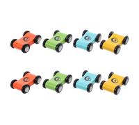 Mikinona Coche de Carreras de Escritorio de Madera para Pequeños 8 Piezas 4 Colores 2 Unidades Cada Uno Juego de Mesa Interactivo para Desarrollo Motor y Reconocimiento de Colores