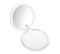 Mikinona Compacto Espejo de Maquillaje Redondo Aumento con Tapa Protectora Blanco Portátil para Bolso y Viaje Mujer Niñas