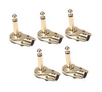 Mikinona Conector de Pedal de Efectos de Guitarra Función de Conversión de Enchufe Metal Dorado de 6,35mm Pack de 5 Unidades para Mantener Ordenada la Pedalera