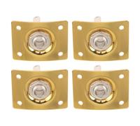 Mikinona Conector Jack Cuadrado para Guitarra Eléctrica Metal Dorado, Salida de Tono Puro y Alta Compatibilidad, Adecuado para Actualización y Reparación en Conciertos, Pack de 4 Piezas