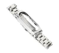 Mikinona Correa Pulsera De Acero Inoxidable Para Band Banda De Repuesto Resistente y Ergonómica Diseño Sencillo y Textura Suave Compatible Con Xiaomi Band Color Plata